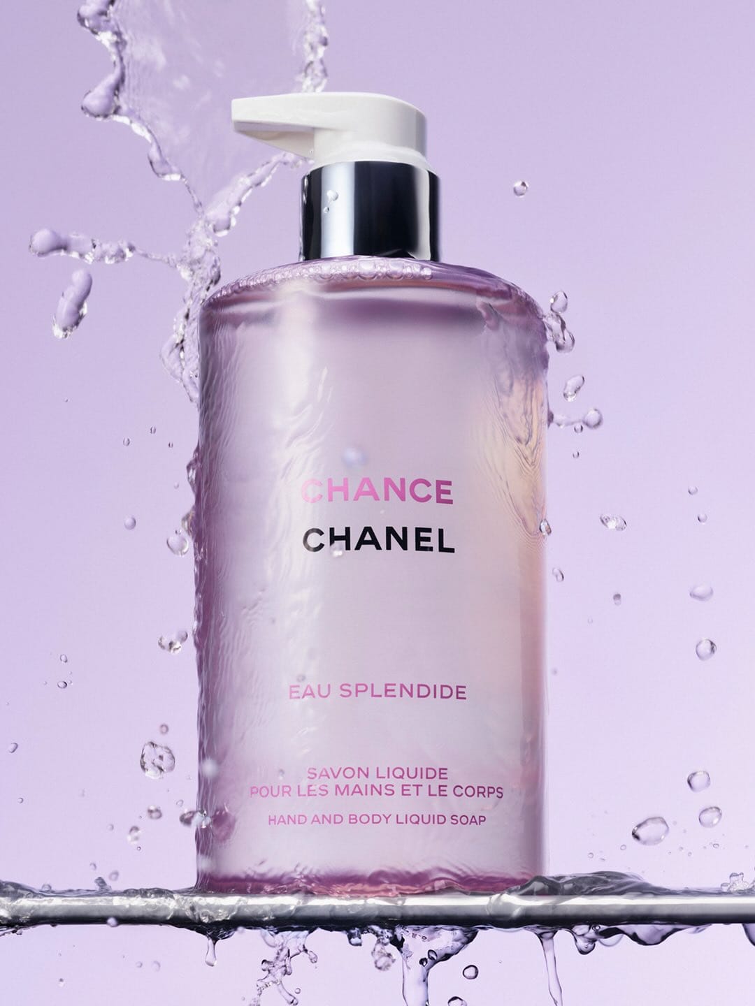 Chanel Chance Eau Splendide product photo: lilac and orchid pink, plastic, soft light, image 3 of 3