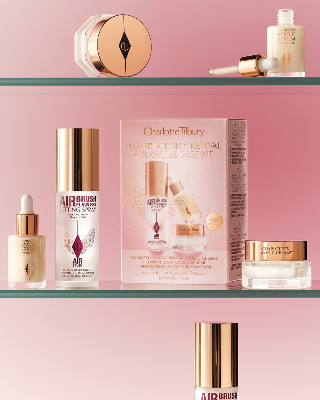 Charlotte Tilbury product photo: blush pink, rose gold, cream and nude, glass, soft light, image 1 of 4