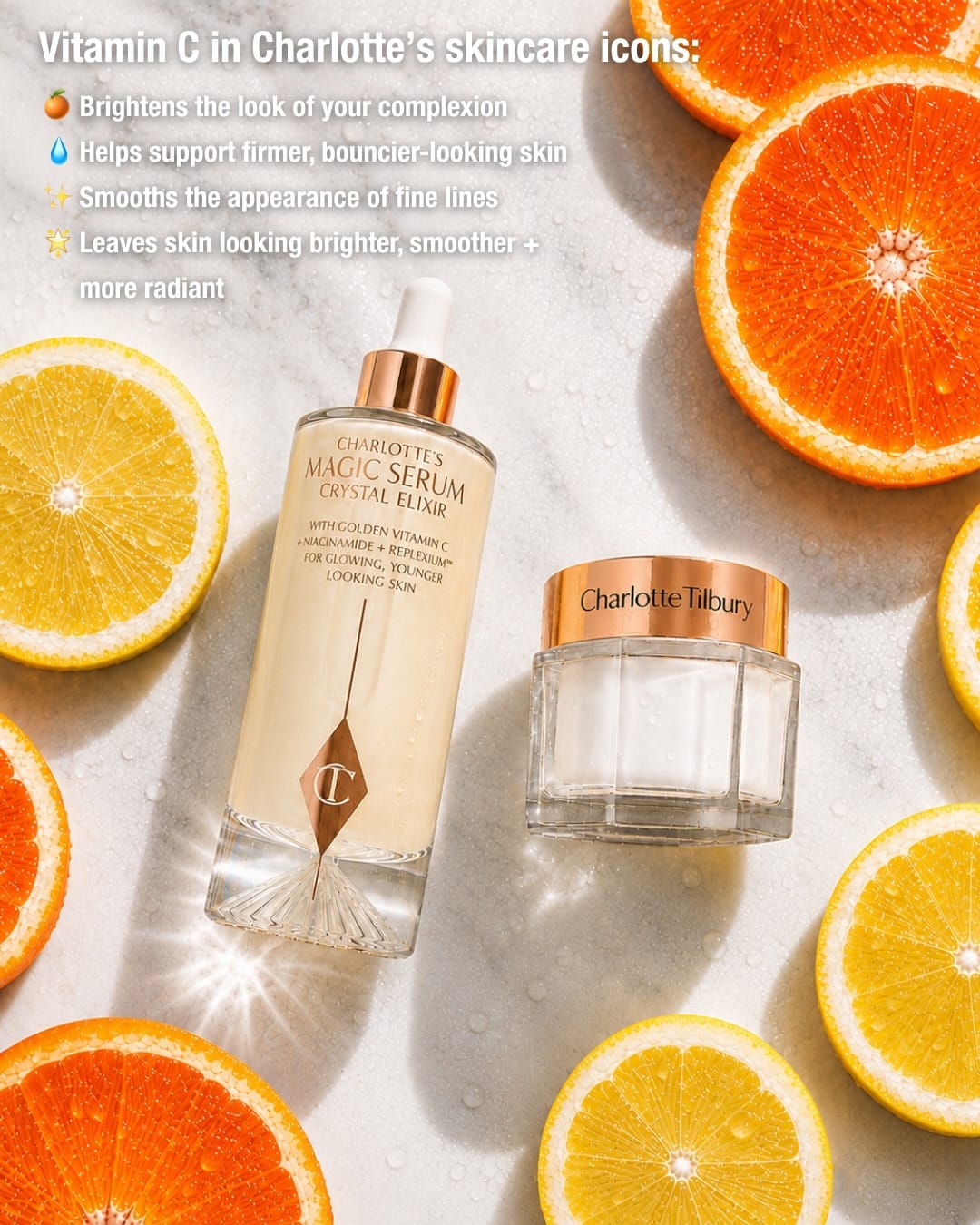 Charlotte Tilbury's AI-generated product imagery product photo: champagne cream, rose gold and white, glass and organic, bright light, image 2 of 3