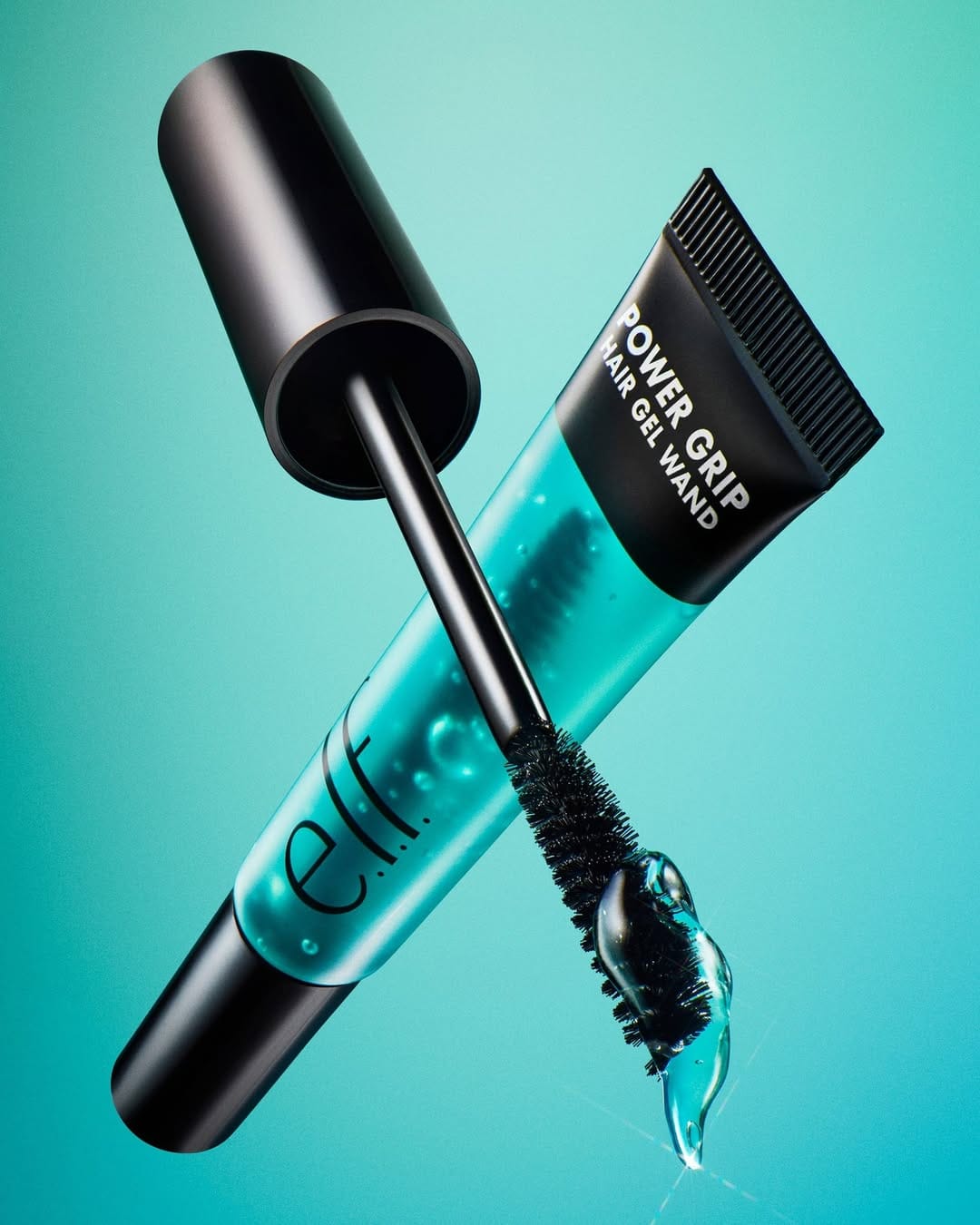 e.l.f. Cosmetics haircare product photo: black and teal, plastic, studio light, image 3 of 3
