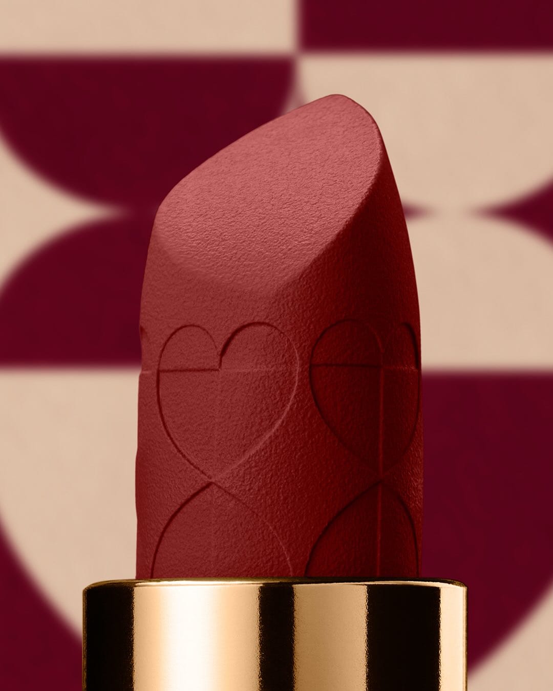Lancôme L'Absolu Rouge Drama Matte product photo: burgundy velvet, blush pink and gold, fabric, studio light, image 2 of 5