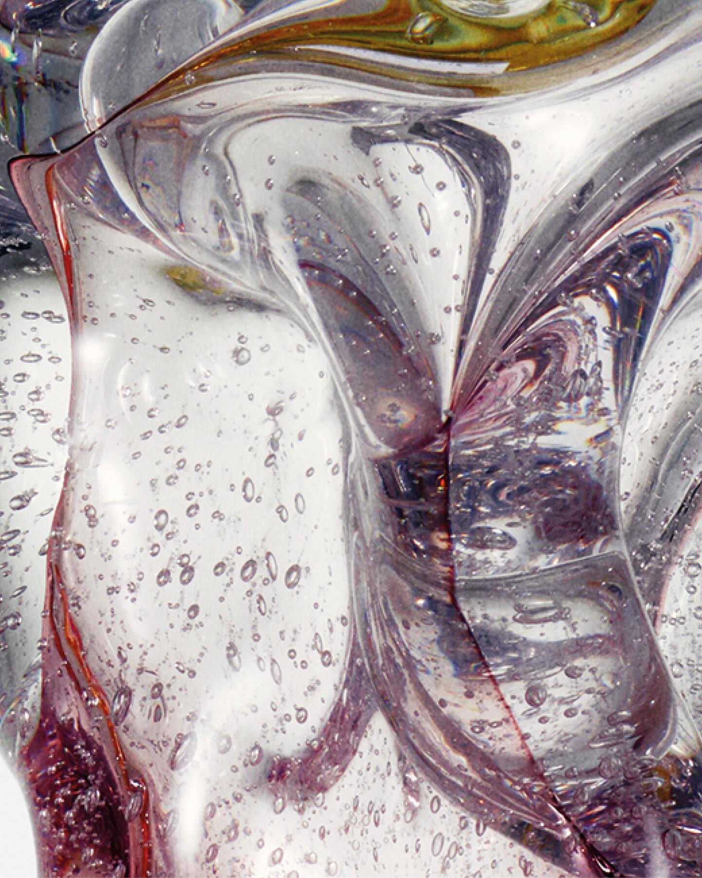 Loewe perfume product photo: clear glass, plum purple, aqua blue and sage green, glass, studio light, image 3 of 3