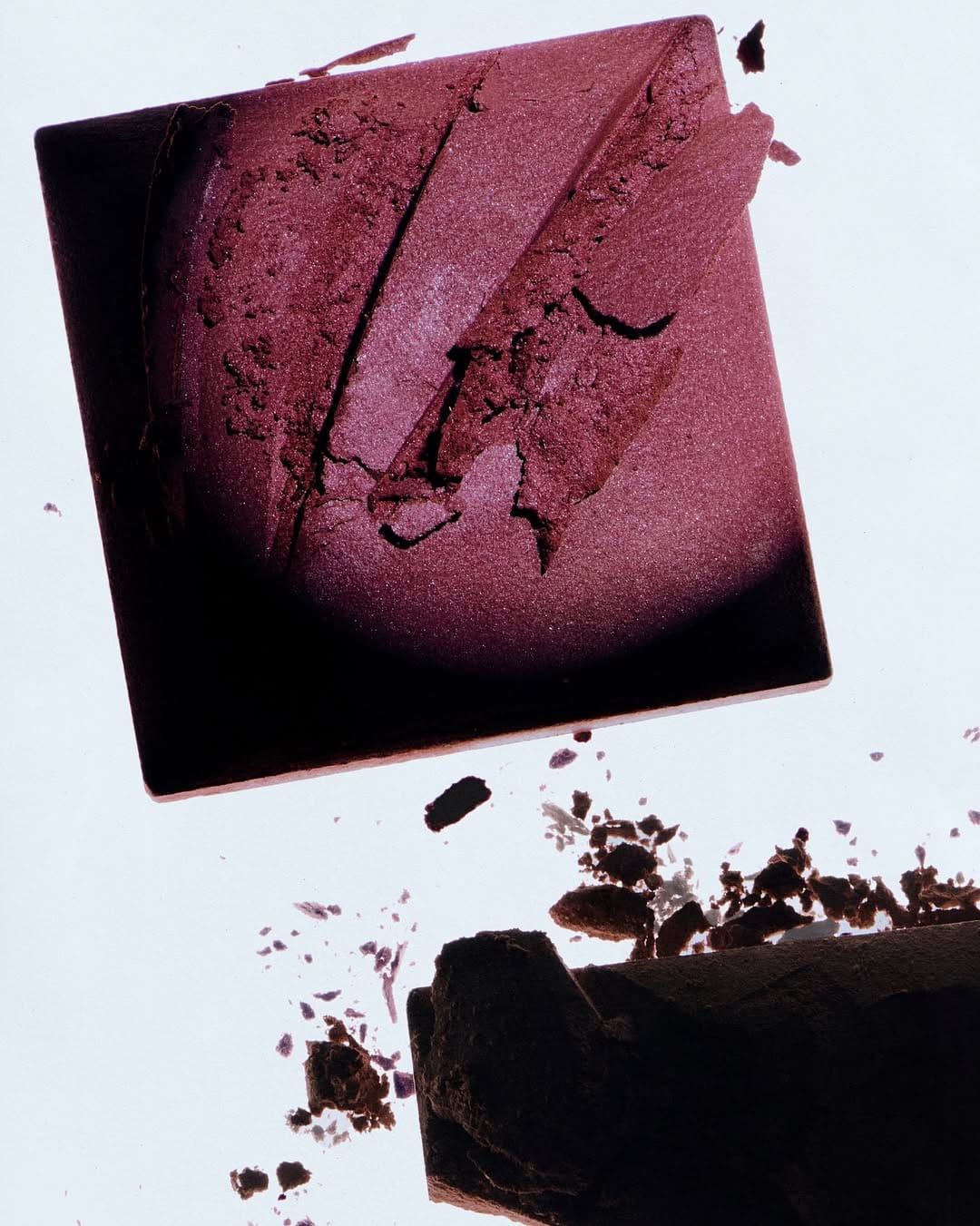 Mecca Cosmetica product photo: chrome silver, black, berry pink and rosewood, metal, studio light, image 4 of 6