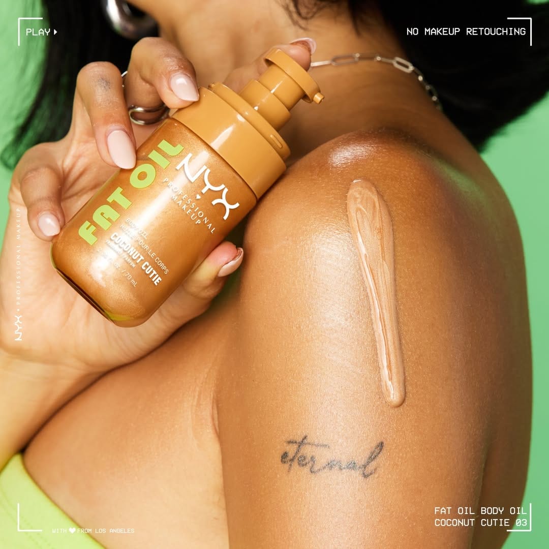 NYX Cosmetics product photo: caramel, juicy orange, sugar pink and spiced red, plastic and skin, bright light, image 1 of 4