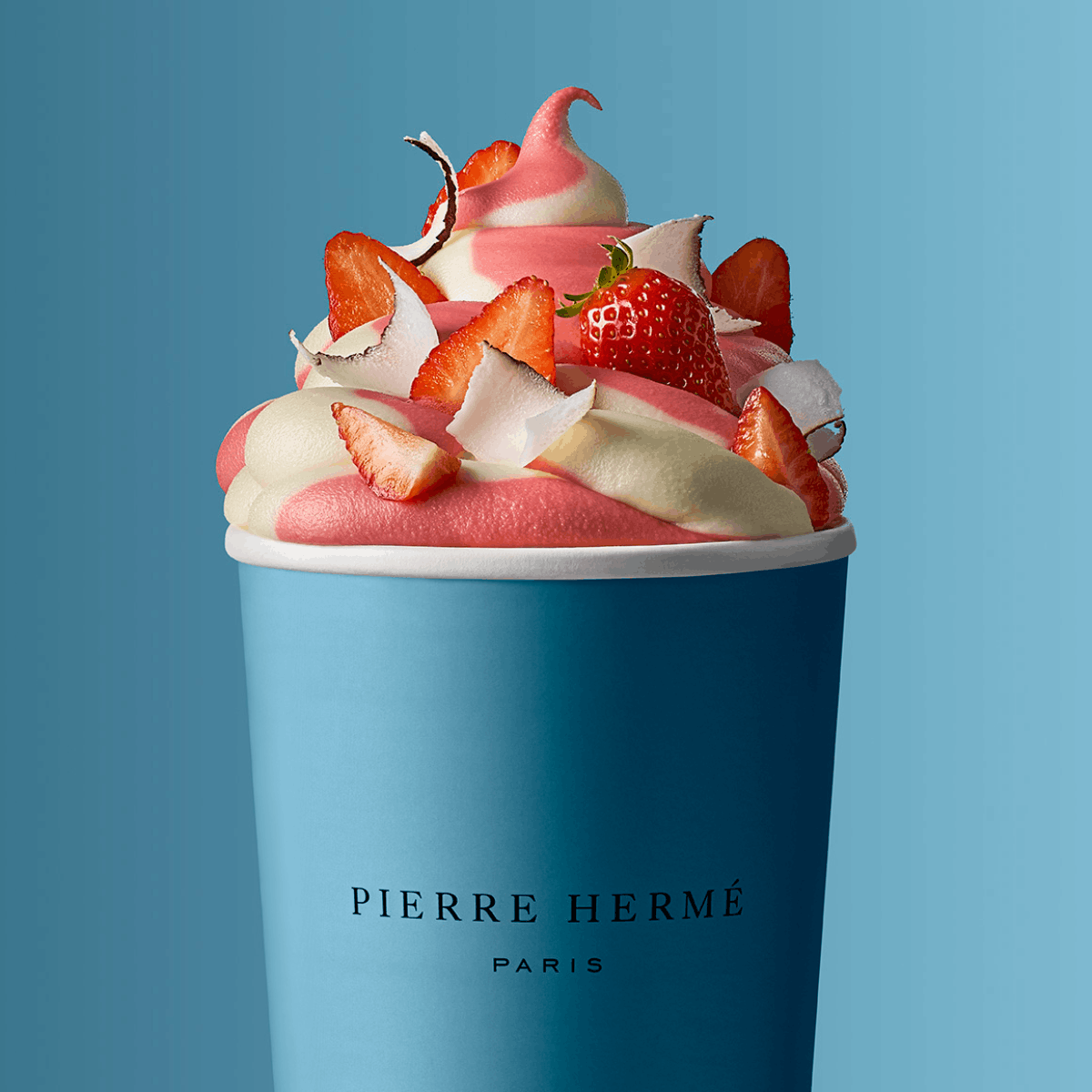 Pierre Hermé macarons product photo: sage green, sky blue, mustard and raspberry pink, paper, soft light, image 2 of 6