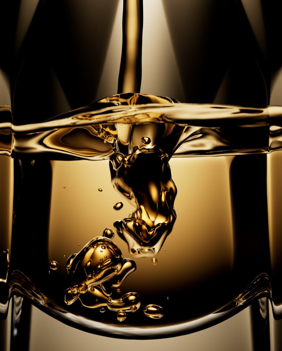 Rabanne Million Gold product photo: gold, amber and clear glass, glass, dramatic light, image 3 of 3